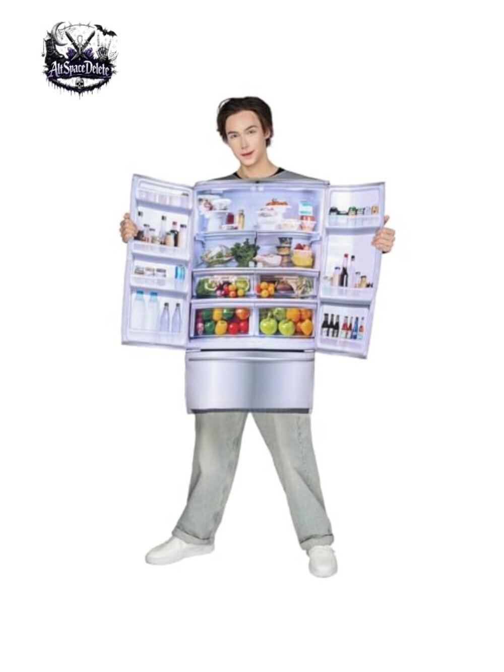 Adult Refrigerator Halloween Costume Tunic Funny Snack Outfit Unisex